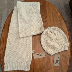 Michael Stars Blush Knit Scarf and Beanie Set - NEW, Gift Ready